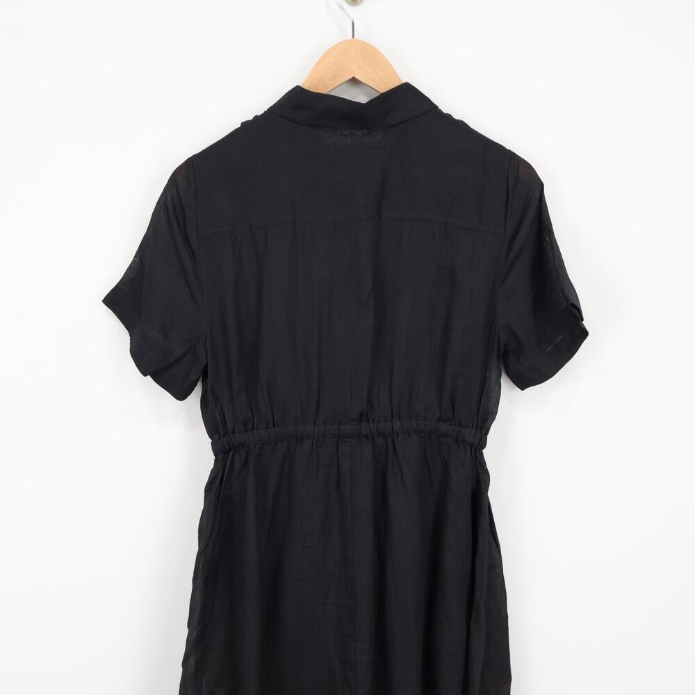 J.Crew Cerise Shirt Dress Ramie Black Size 8 Petite NWT - Picture 6 of 10